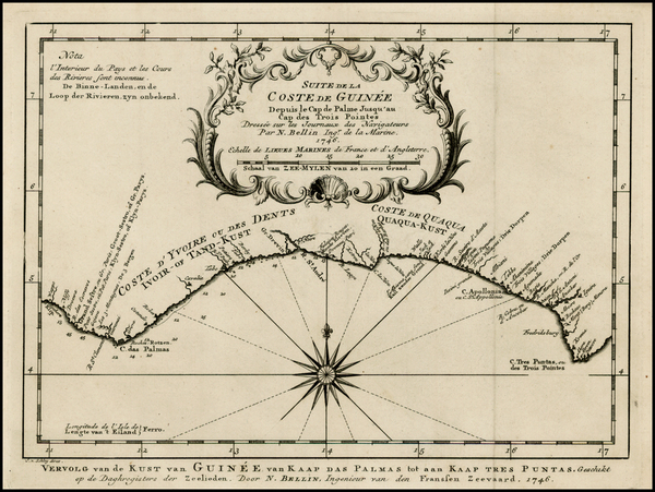 7-Africa and West Africa Map By Jacques Nicolas Bellin / Jn. Schley