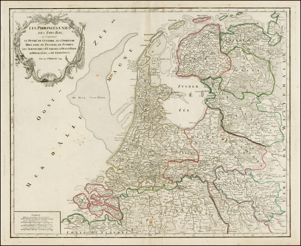 40-Netherlands Map By Gilles Robert de Vaugondy