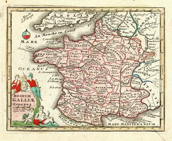 16-Europe and France Map By Adam Friedrich Zurner / Johann Christoph Weigel