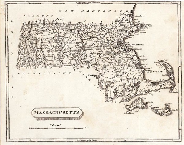 2-New England Map By Aaron Arrowsmith  &  Samuel Lewis