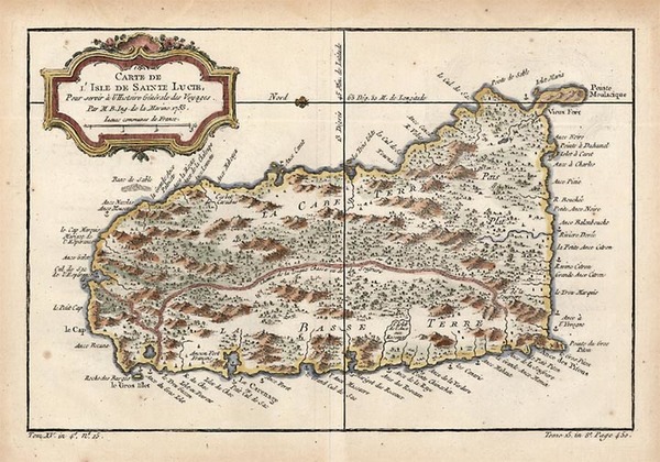 8-Caribbean Map By Jacques Nicolas Bellin