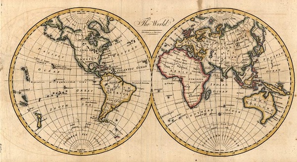 69-World and World Map By V Woodthorpe