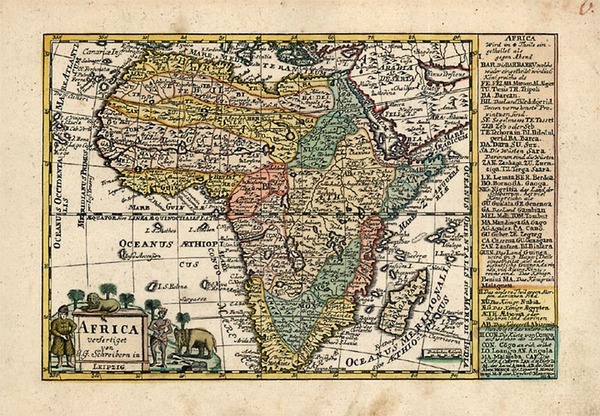 9-Africa and Africa Map By Johann George Schreiber