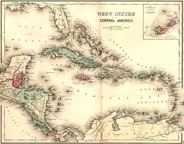 43-Caribbean Map By F.A. Gray