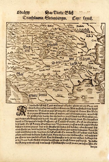 89-Europe, Russia, Romania and Balkans Map By Sebastian Munster