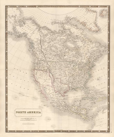 27-North America Map By W. & A.K. Johnston