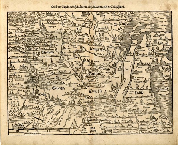 38-Europe, Netherlands and Germany Map By Sebastian Munster