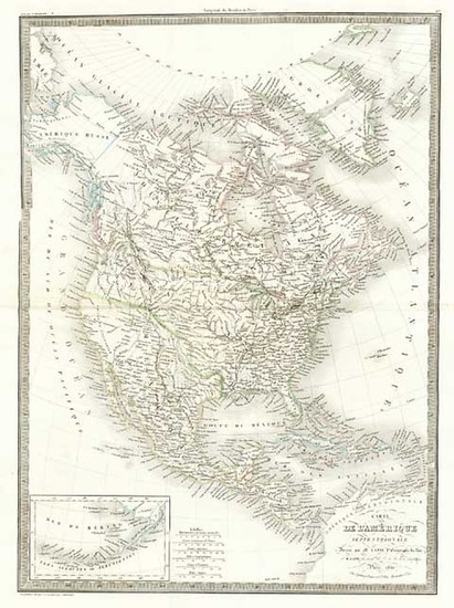 85-North America Map By Alexandre Emile Lapie