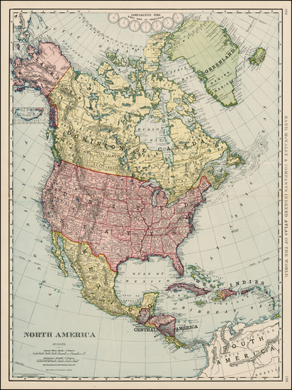 61-North America Map By Rand McNally & Company