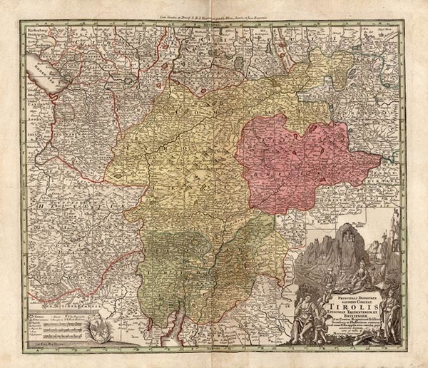 14-Europe, Switzerland, Austria and Italy Map By Matthaus Seutter