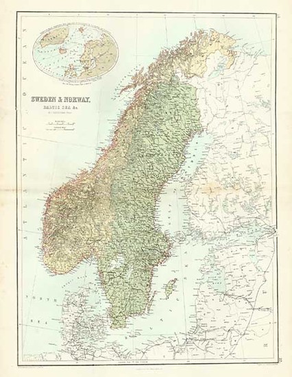 36-Europe and Scandinavia Map By Adam & Charles Black