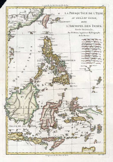 92-Asia, China, Southeast Asia and Philippines Map By Rigobert Bonne