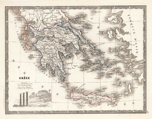 51-Europe, Balearic Islands and Greece Map By Conrad Malte-Brun