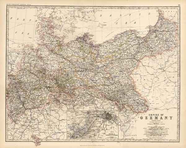 44-Europe, Baltic Countries and Germany Map By W. & A.K. Johnston