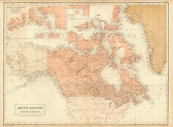 68-World, Polar Maps, Alaska and Canada Map By Adam & Charles Black