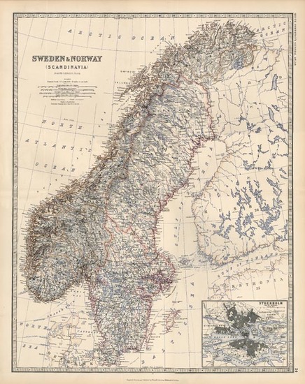 97-Europe and Scandinavia Map By W. & A.K. Johnston