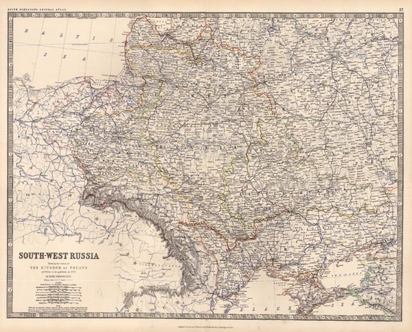 10-Europe, Poland and Russia Map By W. & A.K. Johnston