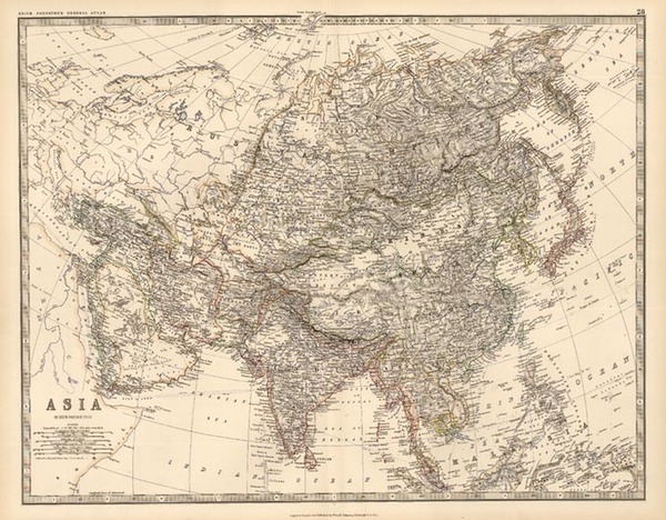 75-Asia and Asia Map By W. & A.K. Johnston