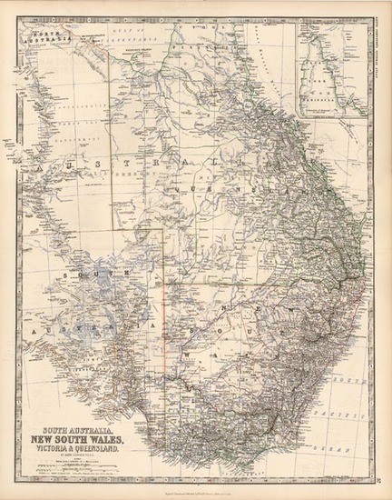 16-Australia & Oceania and Australia Map By W. & A.K. Johnston