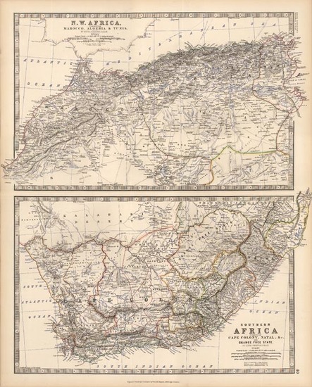 32-Africa and Africa Map By W. & A.K. Johnston