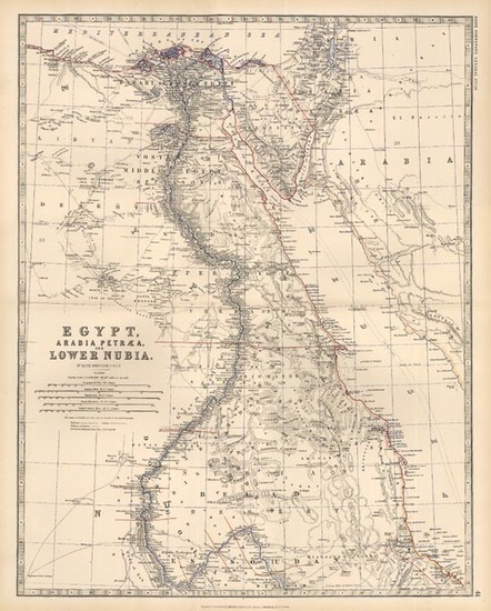 32-Asia, Middle East, Africa and North Africa Map By W. & A.K. Johnston