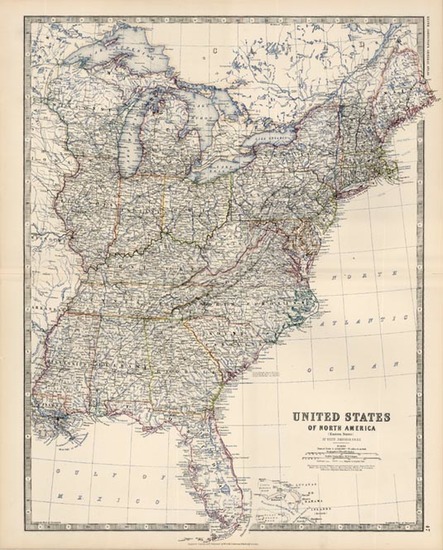 37-United States, Mid-Atlantic and Midwest Map By W. & A.K. Johnston