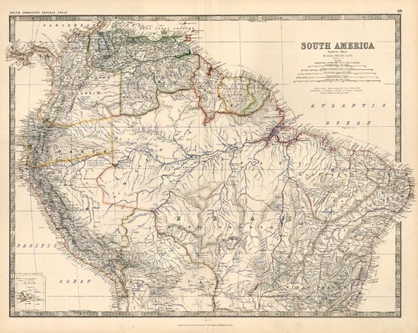 84-South America Map By W. & A.K. Johnston