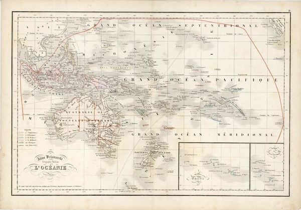 12-Australia & Oceania and Oceania Map By Charles Francois Delamarche