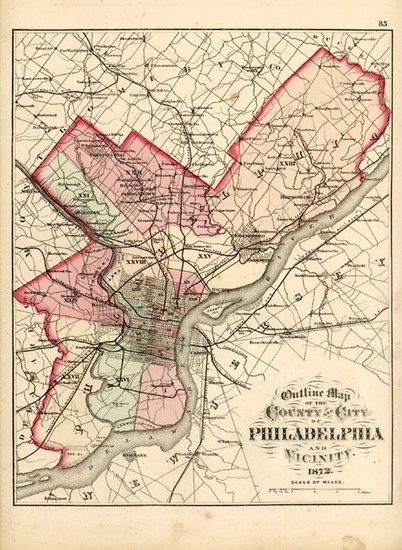 16-Mid-Atlantic Map By Walling & Gray