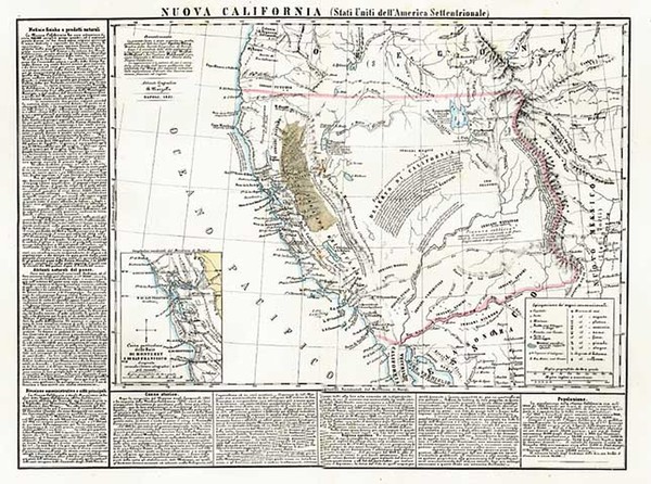 16-Southwest, Rocky Mountains and California Map By Hypolite Ferry  &  Benedetto Marzolla