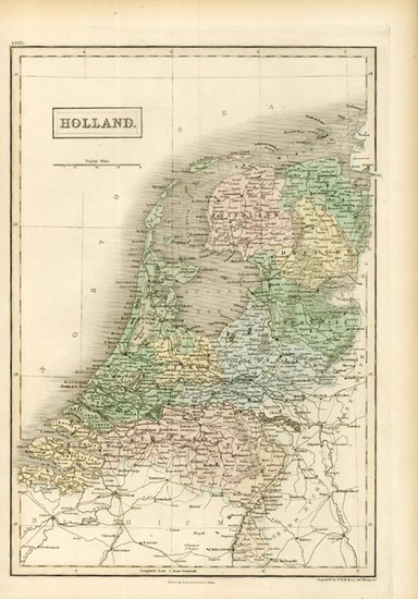 100-Europe and Netherlands Map By Adam & Charles Black