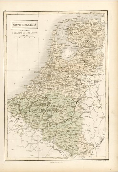 88-Europe and Netherlands Map By Adam & Charles Black