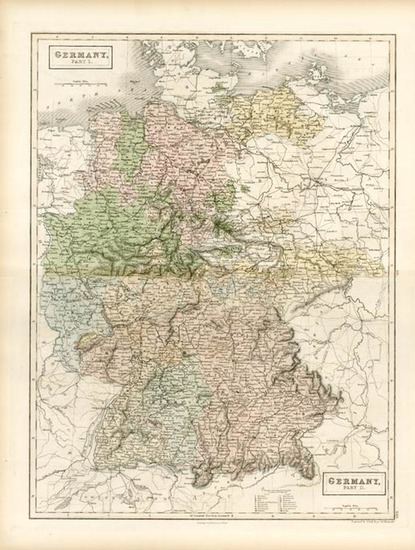 42-Europe, Baltic Countries and Germany Map By Adam & Charles Black