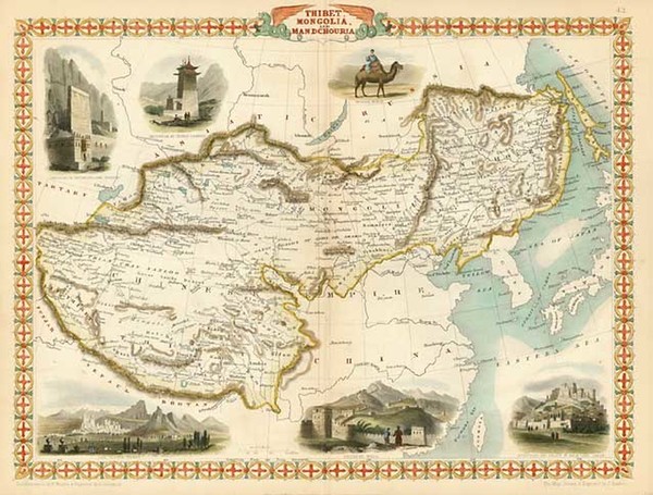 79-Asia, China, India, Central Asia & Caucasus and Russia in Asia Map By John Tallis