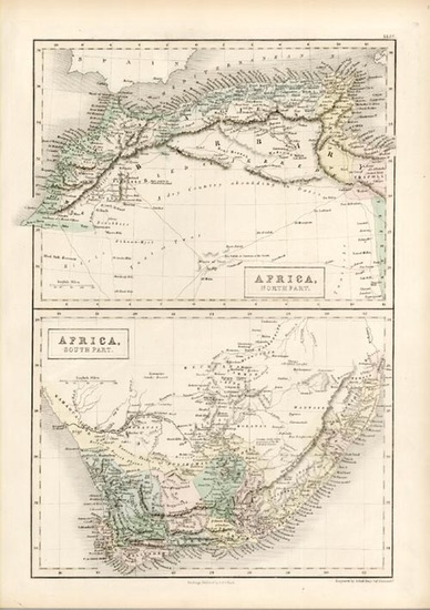 47-Africa and Africa Map By Adam & Charles Black