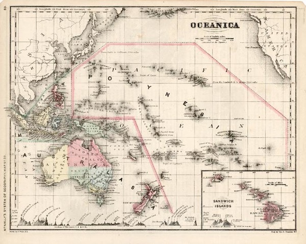 80-Hawaii, Australia & Oceania, Oceania and Hawaii Map By William McNally