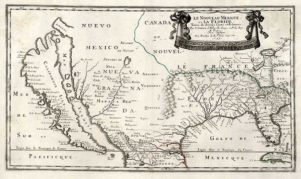 32-United States, Southeast, Southwest and California Map By Nicolas Sanson