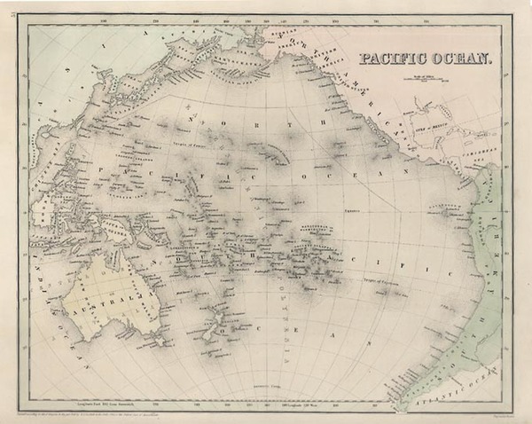 63-World, Australia & Oceania, Pacific and Oceania Map By Thomas Gamaliel Bradford  &  Goo