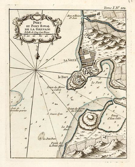 52-Caribbean Map By Jacques Nicolas Bellin