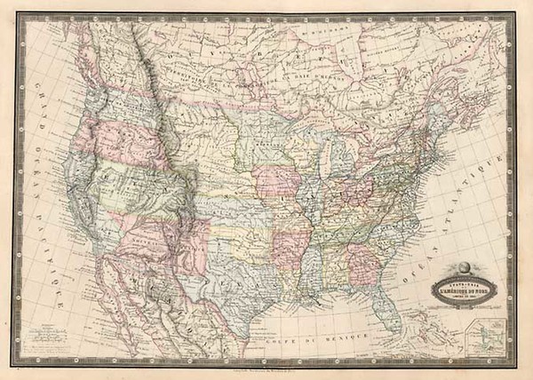 99-United States Map By F.A. Garnier