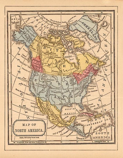 32-North America Map By Samuel Augustus Mitchell Jr.