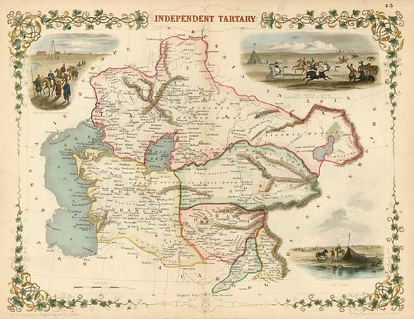 69-Asia, India, Central Asia & Caucasus and Russia in Asia Map By John Tallis