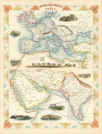 85-Europe, Europe, Asia, India, Central Asia & Caucasus and Middle East Map By John Tallis