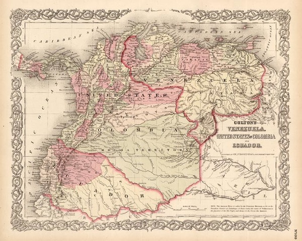 15-South America Map By Joseph Hutchins Colton