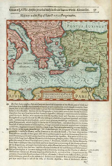 52-Europe, Mediterranean, Asia, Holy Land and Greece Map By Jodocus Hondius / Samuel Purchas