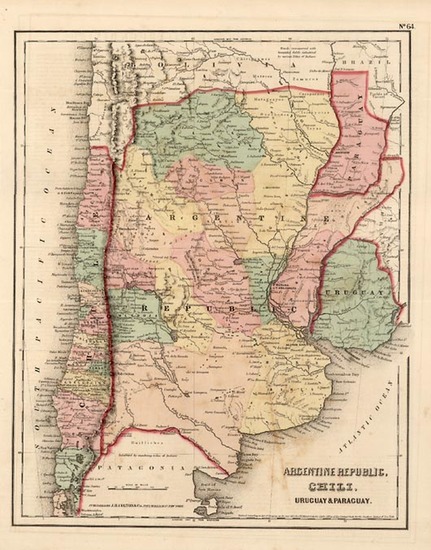 34-South America Map By Joseph Hutchins Colton