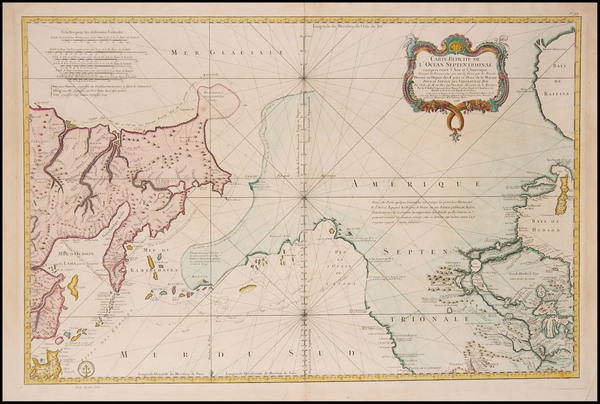 53-World, Midwest, Alaska and Pacific Map By Jacques Nicolas Bellin