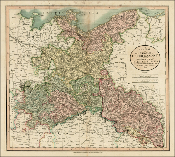 55-Poland, Baltic Countries and Germany Map By John Cary