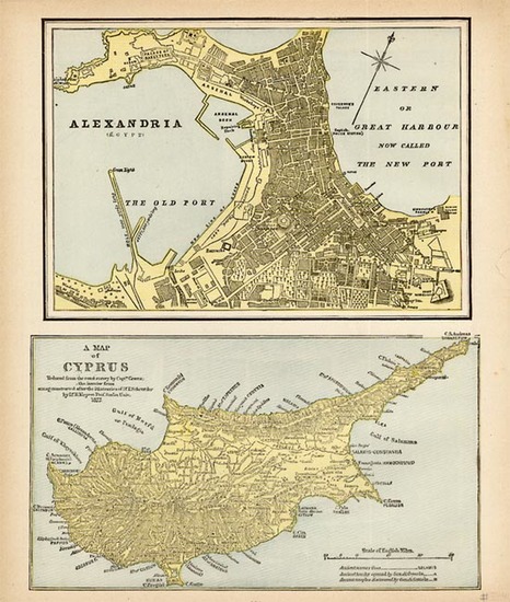 64-Europe, Mediterranean, Africa, North Africa and Balearic Islands Map By George F. Cram