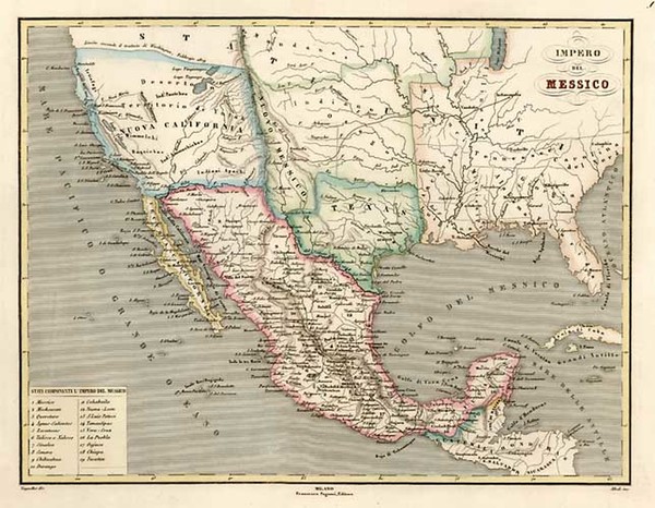 57-Texas, Southwest, Rocky Mountains and California Map By Francesco Pagnoni